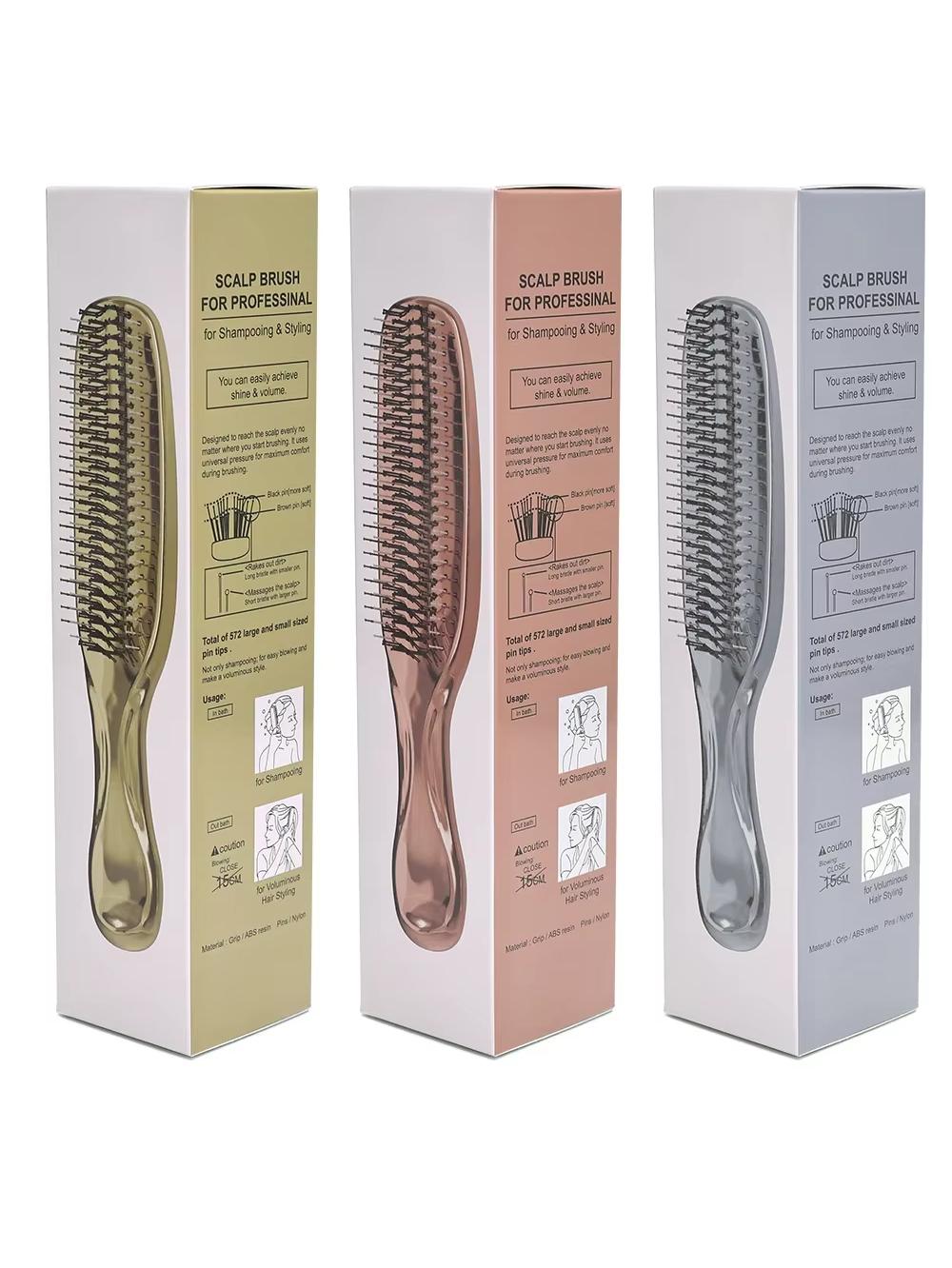 Electroplated Scalp Massage Comb – Deep Clean, Smooth Glide & Knot-Free Shine for Daily Wet or Dry Hair Care rosa brillante