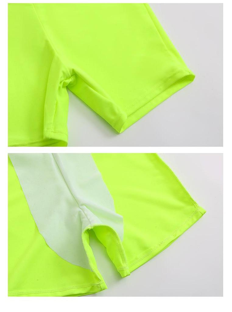 Maillot de bain deux pièces de sport pour femme: Contrôle du ventre taille haute, Débardeur dos magnifique élastique, Short confortable moulant, Maillot de bain source chaude.