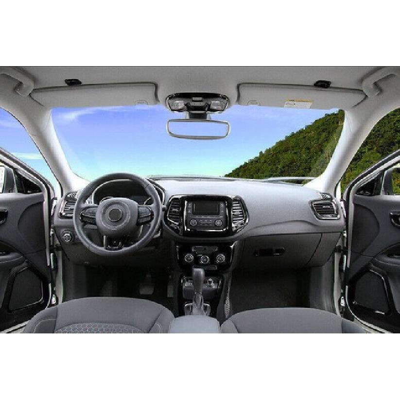 For Jeep Compass 17-2021 Glossy Black Steering Wheel Control Cover Trim 2pcs