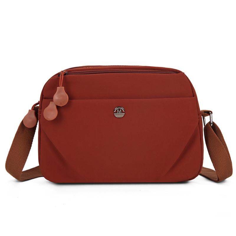 Crossbody Nylon Square Bag With Top Zipper And Inner Pocket For Casual Outings