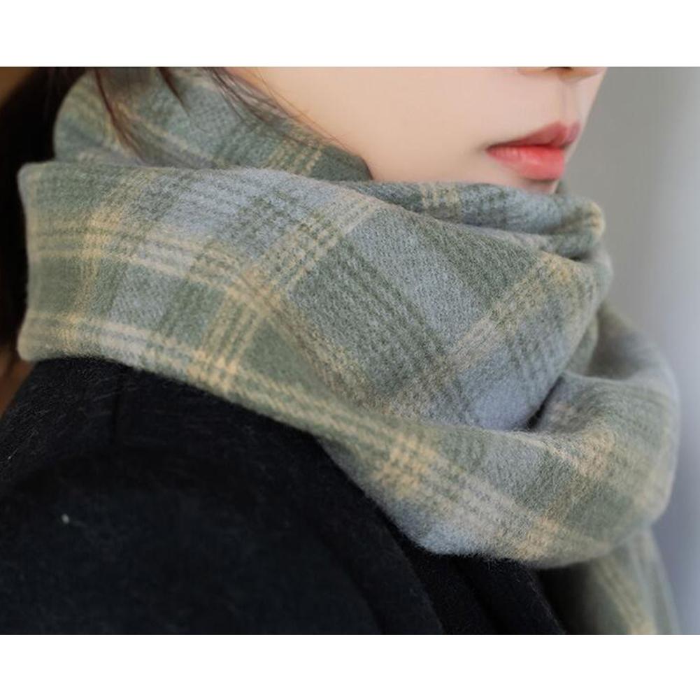 Autumn Winter Warm Shawl Unisex Imitation Cashmere British Style Plaid Tassel Scarf Cape