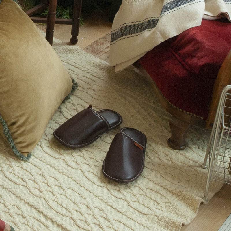 Dulton Room Shoes PU Slippers EV Brown Comfortable to wear Storage bag included Indoor slippers Height 100 x Width 130 x Depth 300 mm Men's