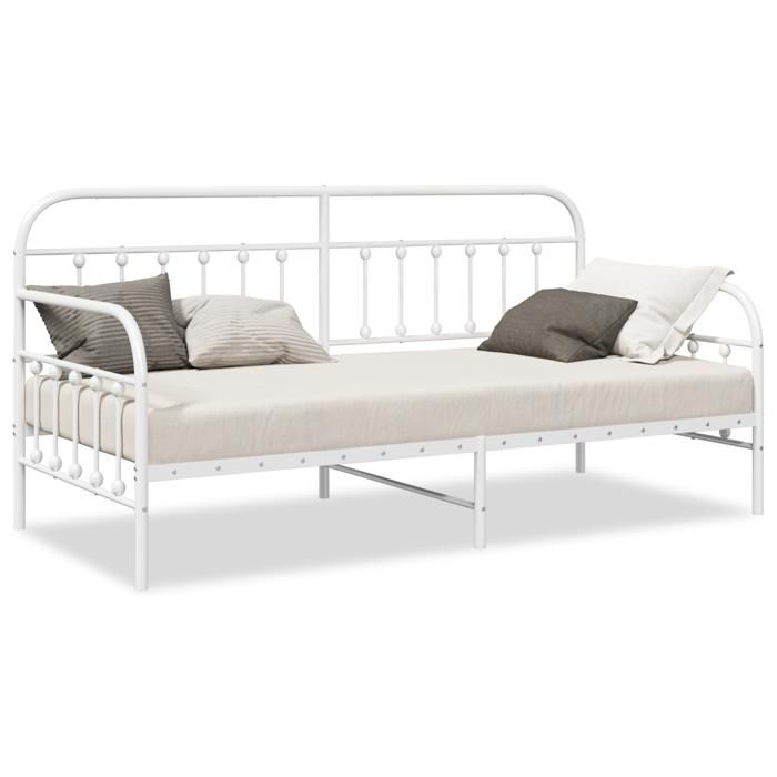Lit Aday vidaXL Blanc 107x203 cm Acier 42002648
