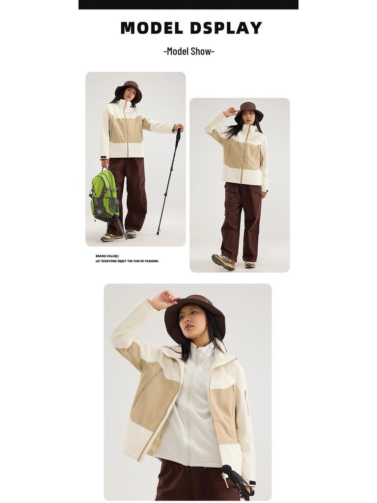 Damen 3-in-1 Wasserdicht Winddicht Warmes Jacken-Set für Herbst/Winter Bergsteigen