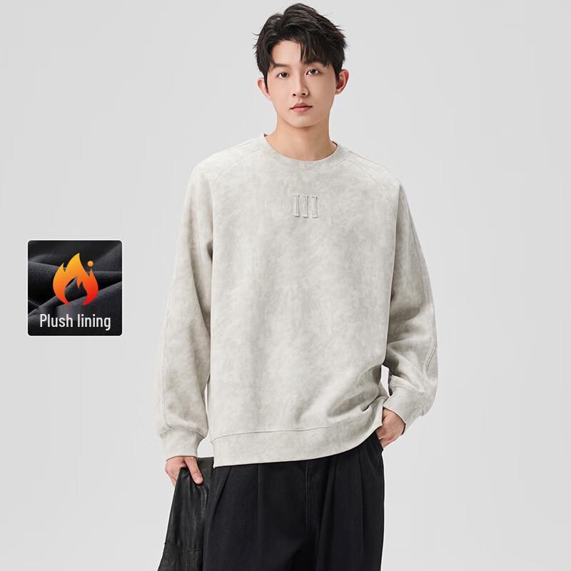 

Dudousbao Men s Loose Fit Fleece Lined Crewneck Sweatshirt 3XL