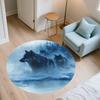 Wolf pattern round rug,Carpet Rug for Living Room Bedroom Playroom ,Non-slip Floor Mat,Holiday Gifts and Birthday Gifts.