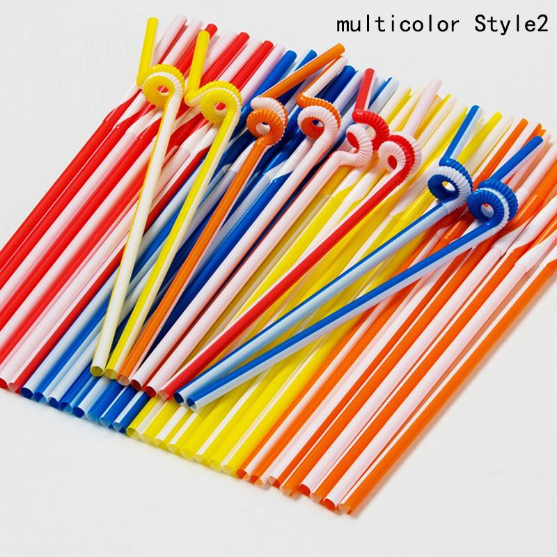 50 Pajitas de Plástico Multicolor Para Suministros de Fiesta de Boda Bebida Cocina Cóctel Pajitas para Beber