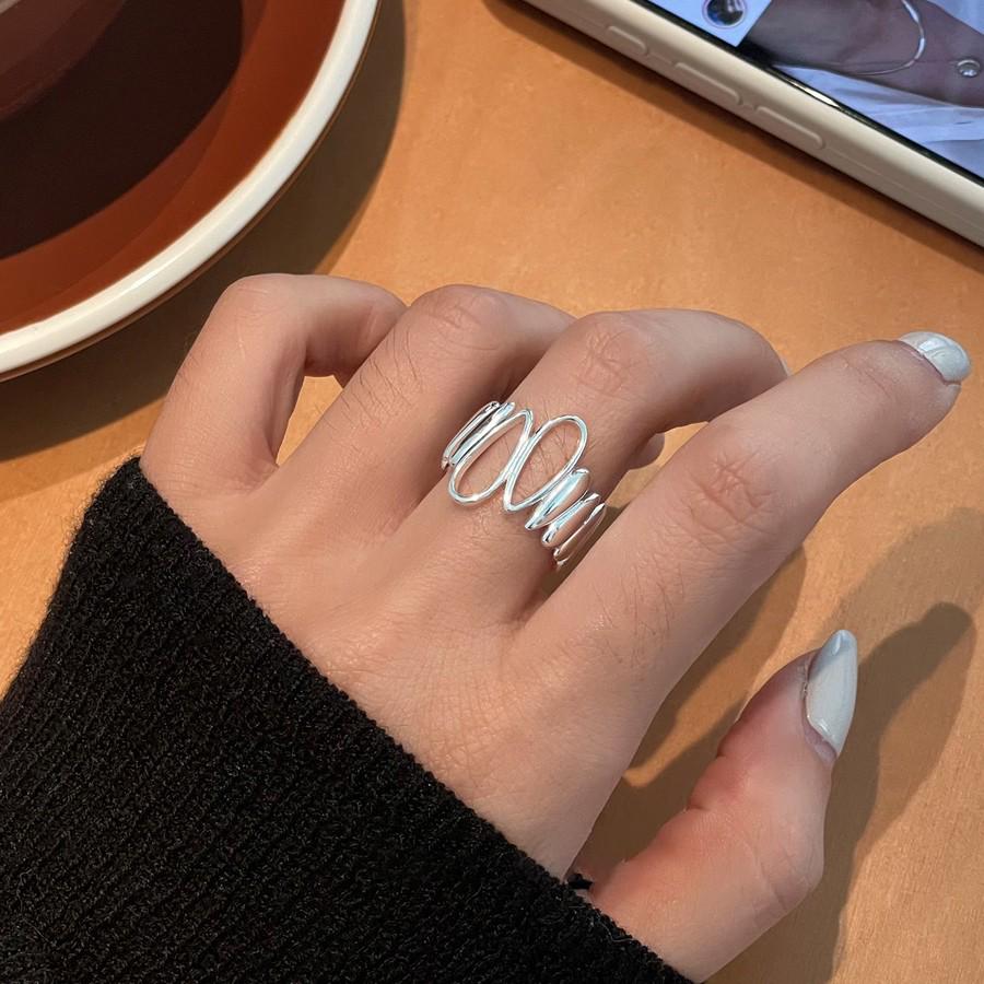 2025 New Luxe Retro Open Ring In S925 Sterling Silver with Double Pearls for Women