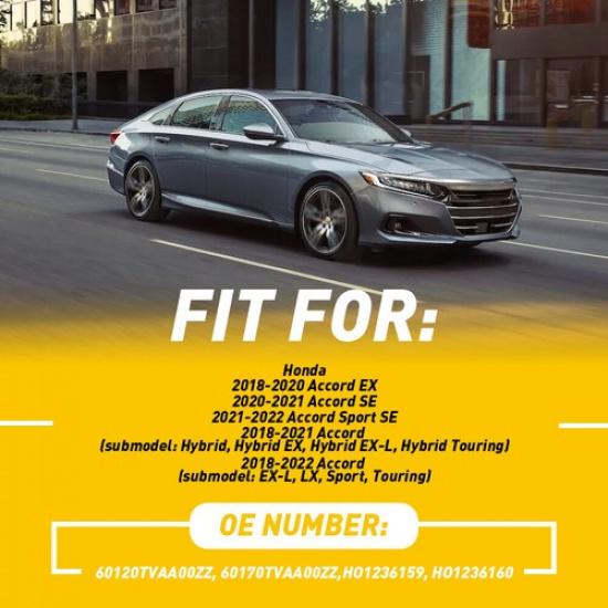 2Pcs Hood Hinge Set For 2018- Honda Accord Sedan HO1236160 HO1236159 EOOK