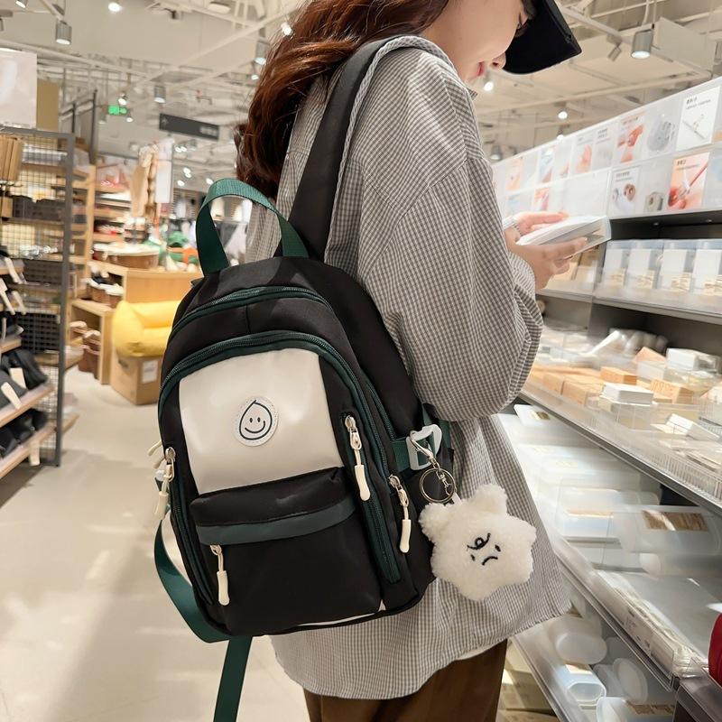 College style color matching small standard portable student schoolbag spring new large-capacity backpack