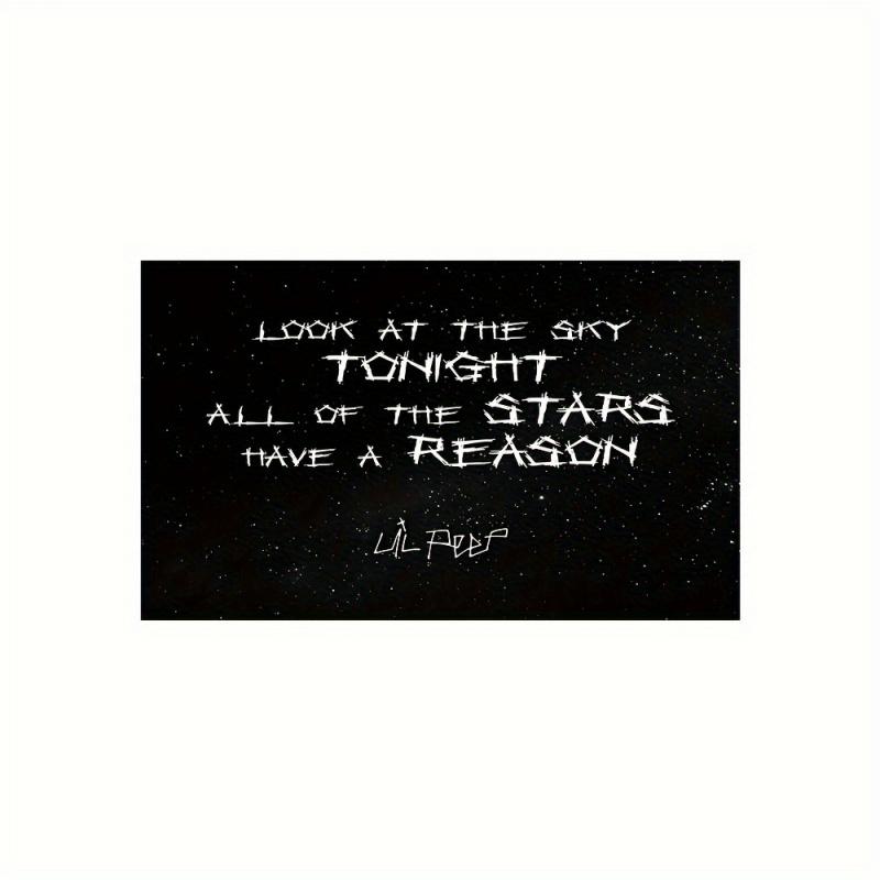 VIKAMA Music Room Tapestry with Lil Peep LOOK AT THE SKY TONIGHT Starry Emo Rap Style for Bedroom and Living Room Wall Decor