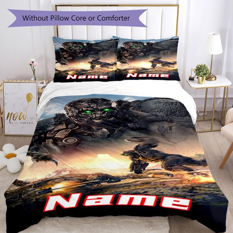 Love Transformers (2) Customize Your Name Bedding Set Breathable Duvet Cover with Pillowcases Home Decoration Birthday Gift