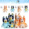 Bluey Family Cartoon Soft Plush Dolls Eyed Bingo Dog Stuffed Plush Pillow Toys Ideal Gift Family Series Parent-Child Plush Toys