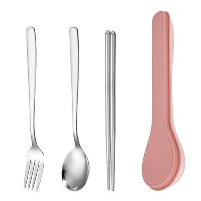 New 410 Stainless Steel Cutlery Set Portable with Storage Case Tableware Set Korean Style Dinnerware Home School Kitchen