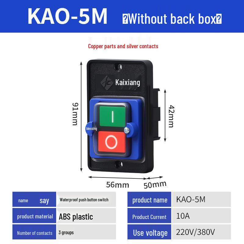 Pulsante di controllo impermeabile per KA0-5M, interruttore per trapano a colonna KA0-5H e pulsante per macchine utensili KA0-10KH di KAO.