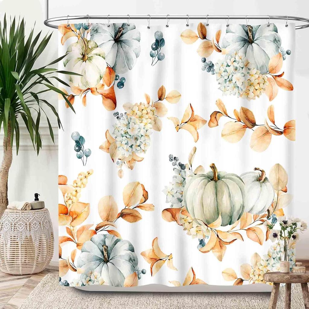 Christmas Shower Curtain,Winter Fireplace Xmas Trees Gifts Printed New Year Waterproof Fabric Bathroom Shower Curtain Set with