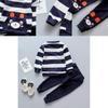 Stylish Bear Stripe 2pcs Toddler Kids Baby Boy Girl Sweater Coat Tops+pants Outfits Clothes Set