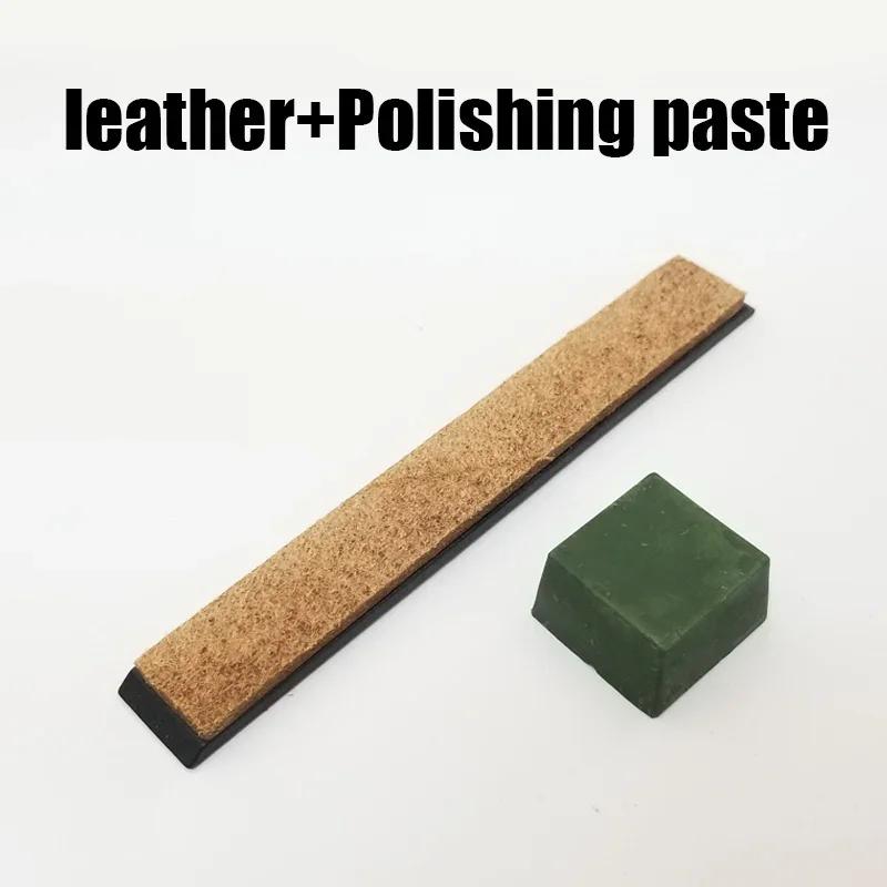 Leather Honing Rod Professional Knife Sharpener Polishing Paste Grinding Sharpening Wax Kitchen Knife Sharpening Tool Set