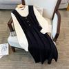 Plus Size Women Long Sleeve Round Neck A Line Midi Sweater Dress