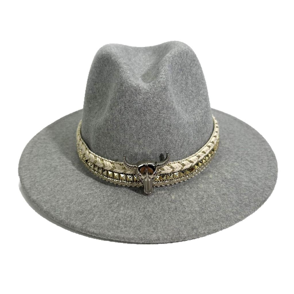 Western Cowboy Hat Jazz Hat Season Men'S And Women'S Retro Top Hat