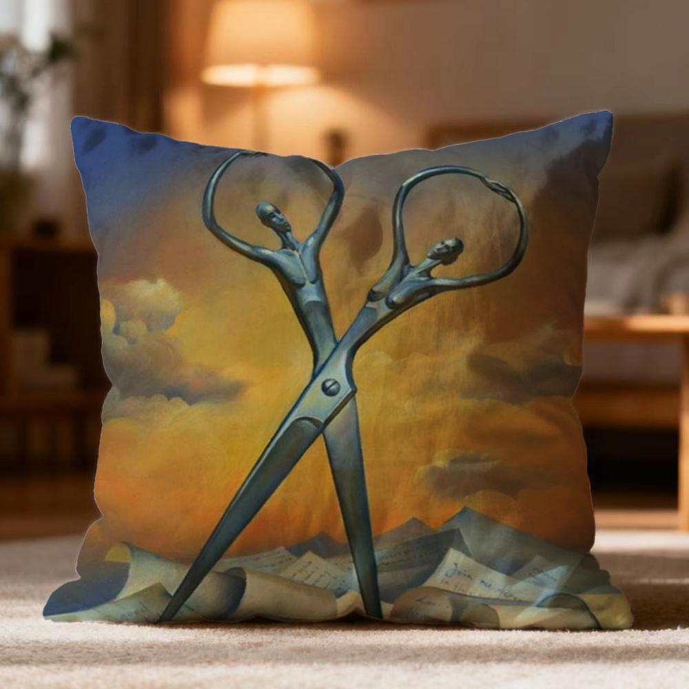 Popular S-Ssalvador dalied Cushion Cover Soft Washable Pillow Case Multi-Scene for Couch Bed Travel Office Use