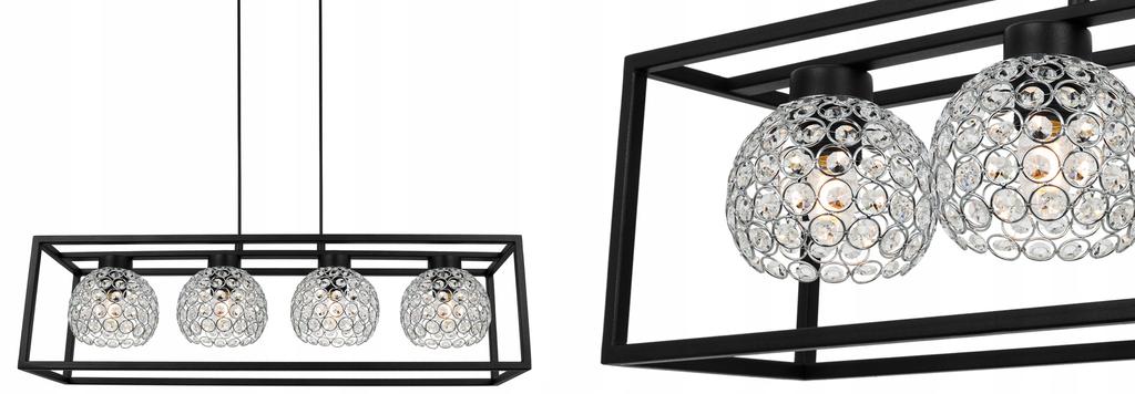 závěsná lampa ELEGANTNÍ KLECKA KŘIŠŤÁLOVÁ KOULE