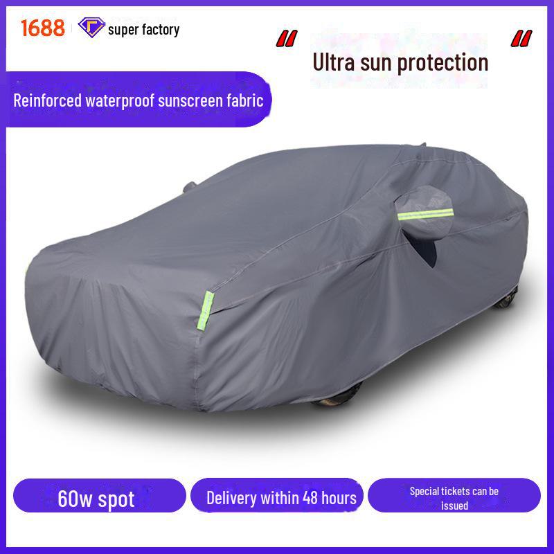 

Прочный водонепроницаемый и солнцезащитный автомобильный чехол с тканью Оксфорд и бархатным солнцезащитным козырьком L, PEVA thickened-sun-resistant