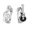 Rock Music Festival Guitar Note Ear Cuffs For Women Copper Jewelry Accessories