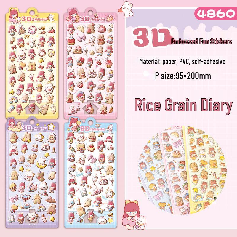 3D Embossed Cartoon Animal Stickers for Kids - Educational and DIY Toys for Elementary Students