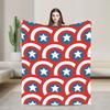 Captain America Flannel Blanket  Funny Throw Blanket for Bed Sofa Couch 150*125cm Plush Thin Quilt