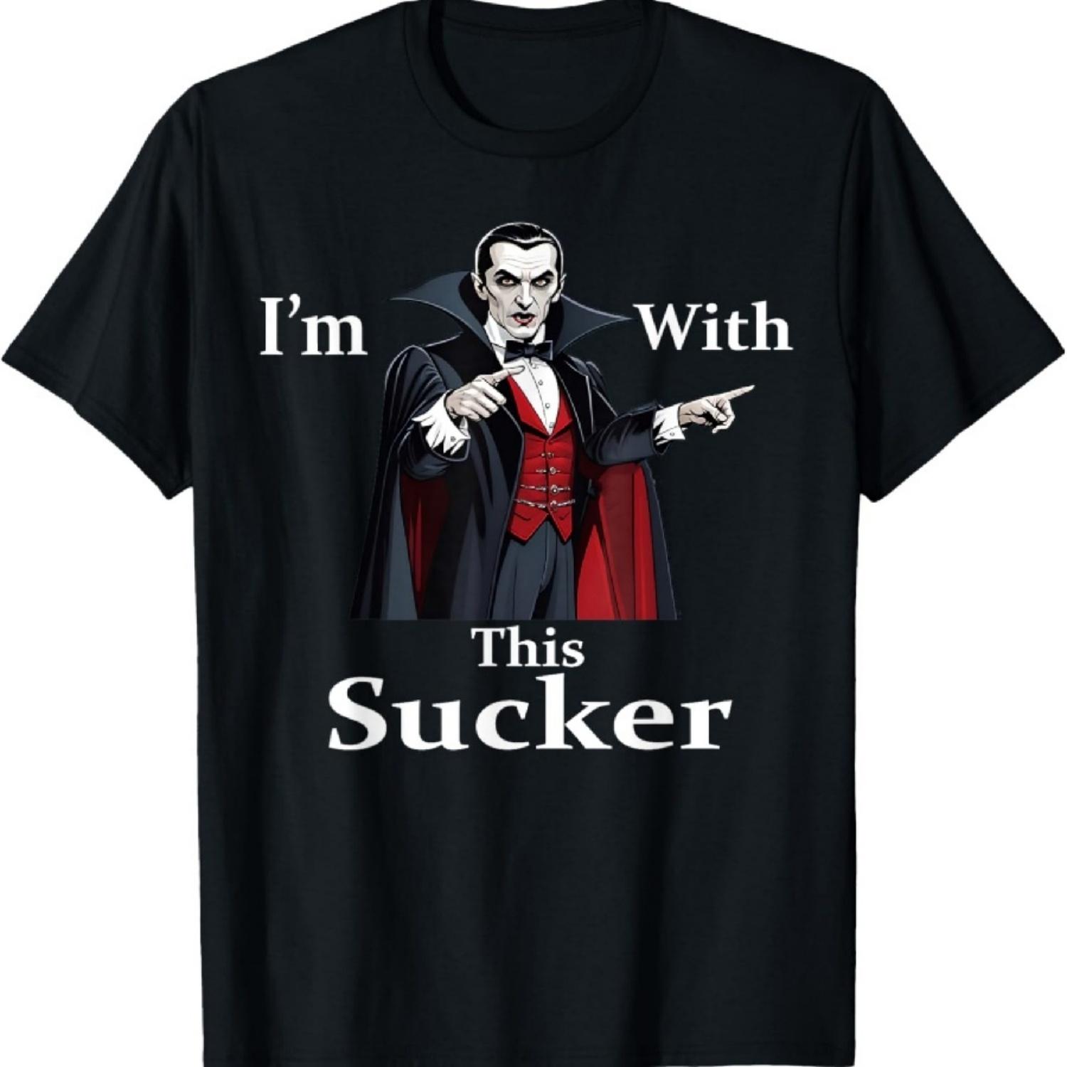 

Funny Dracula and Halloween Joke - I m With This Sucker T-Shirt XXXXXL чорний