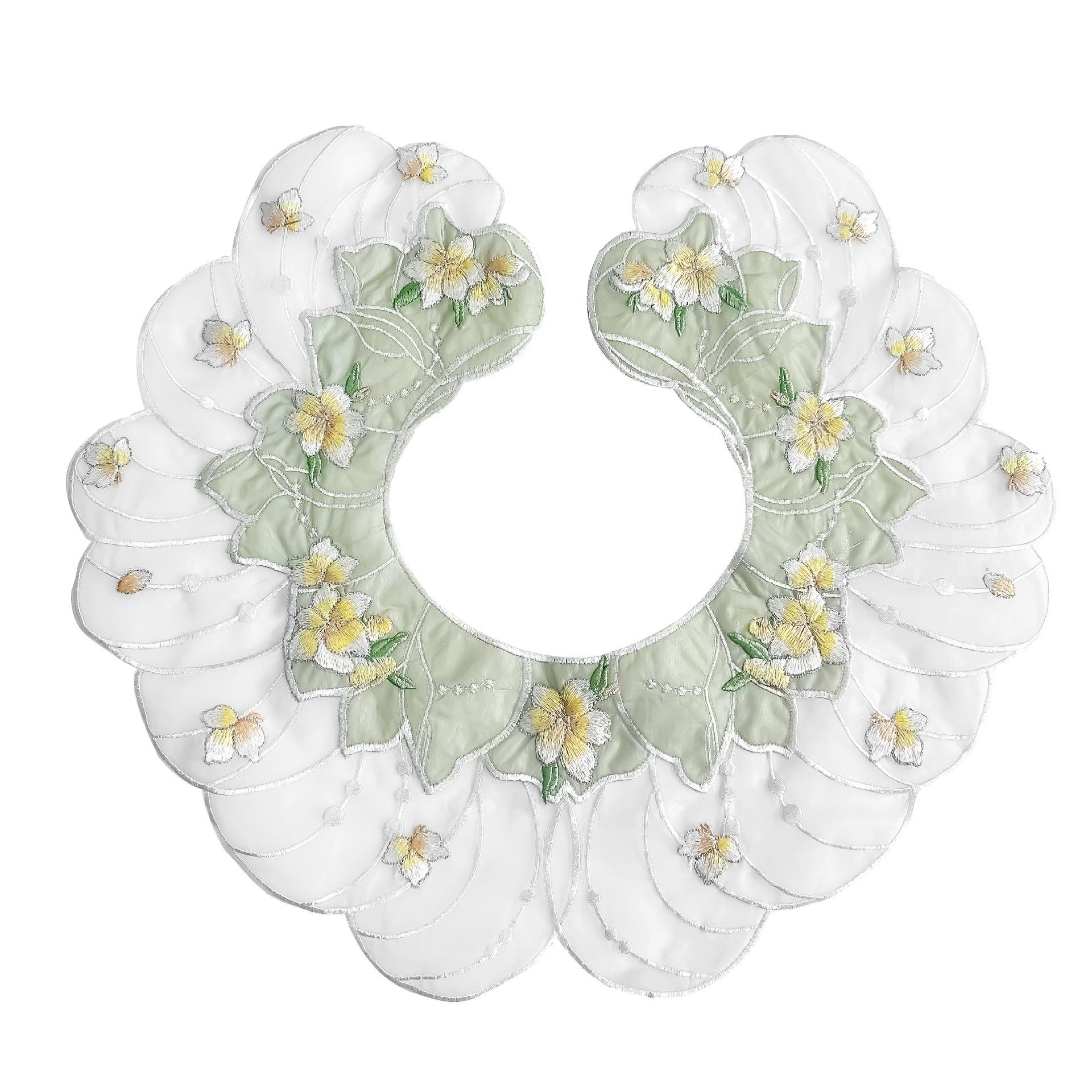 

Детский вышитый платок ханьфу «Облачный воротник» с жемчугом и аксессуарами «Цветок лебедя»