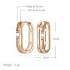 Trendy  Rose Gold Color Geometry Hoop Earrings For Women Shiny Natural Zircon Accessories Vintage Bride Wedding Jewelry