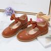 2024 New Soft Princess Shoes Black Bow Hook & Loop Glossy Fashion Kids Shoes Drop Shipping Cute Children Casual School Shoes PU