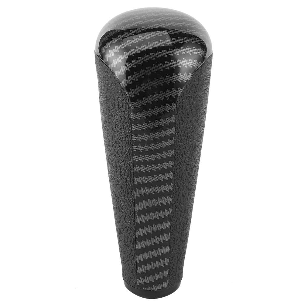 Akozon Car Gear Shift Knob Carbon Fiber Pattern Head Accessories for Peugeot 206 207 208 307 308 408
