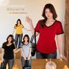 Large Size Women's Clothing American Slim-fit Short T-shirt 2026 Spring Contrasting Colors and Thin V-neck Front Shoulder Top 214174