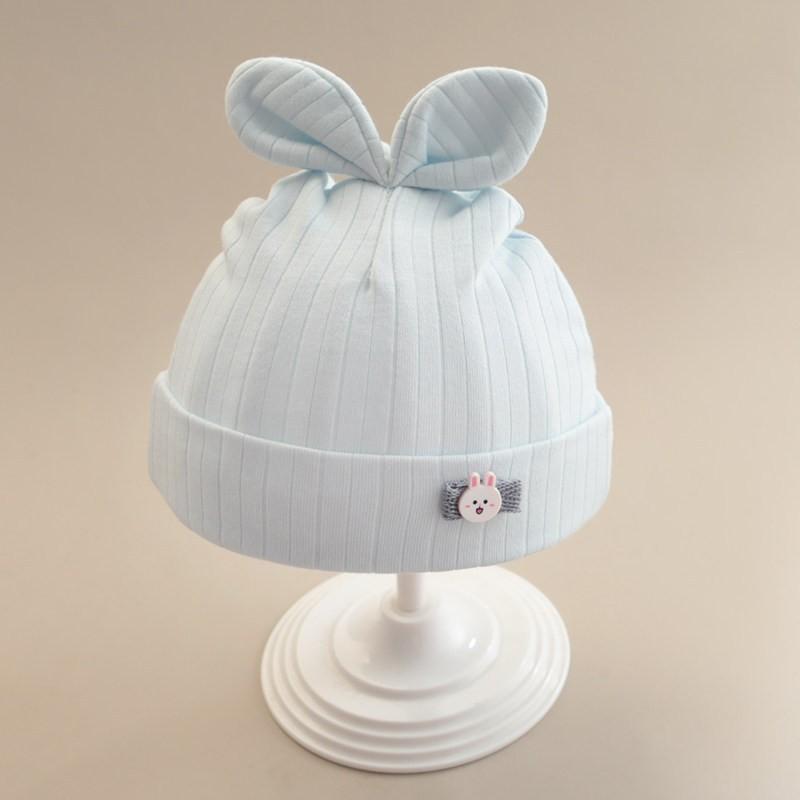 Cotton Newborn Baby Hats Cute Bunny Soft Warm Hat for Boy Girl Babies Simple Solid Beanie Cap Toddler Head Accessories 0-3M