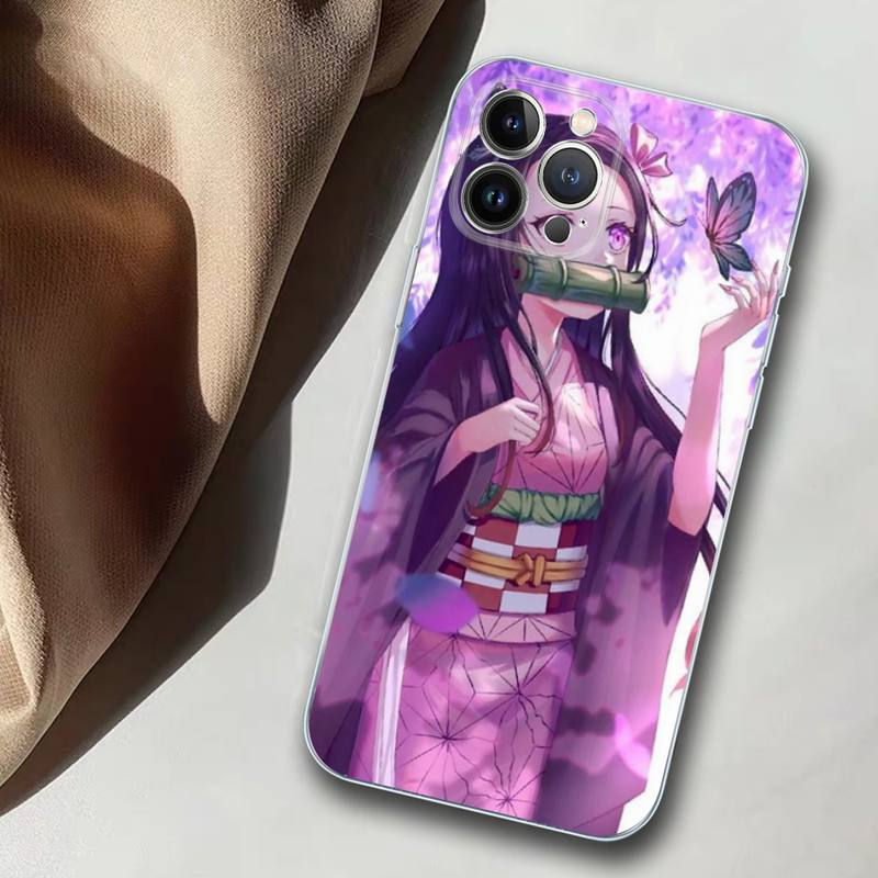 

Аниме Demon Slayer Kamado Nezuko чехол для телефона Мягкий силиконовый чехол для iphone 14 13 12 11 Pro Mini XS MAX 8 7 6 Plus X XS XR чехол 6plus or 6s plus