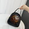 Ethnic Vintage Round Crossbody - Hand Embossed Ladies Shoulder Bag Minimalist Texture Commuter Large Capacity Handbag
