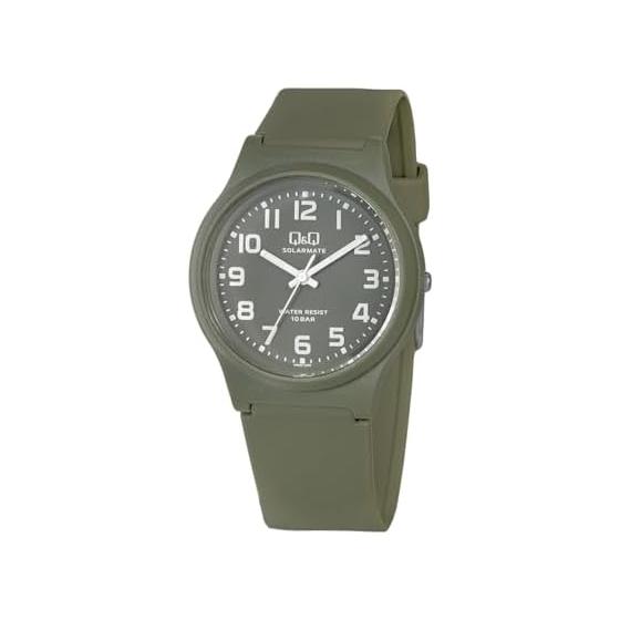 

[Q&Q] Watch Analog Solar Waterproof Urethane Belt E08A-503VK Men s Khaki