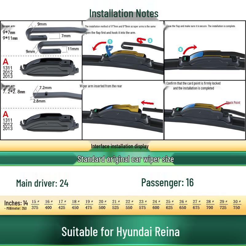 Hyundai REINA Frameless Silent Wiper Blade