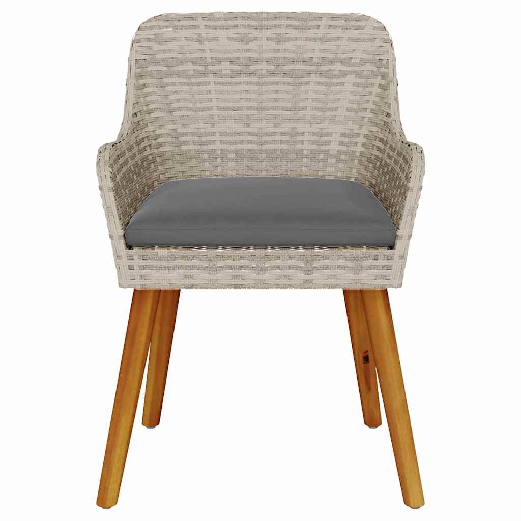 Garden Chair 2 Pcs Light Grey 62.5 X 55 X 82 Cm Poly Rattan