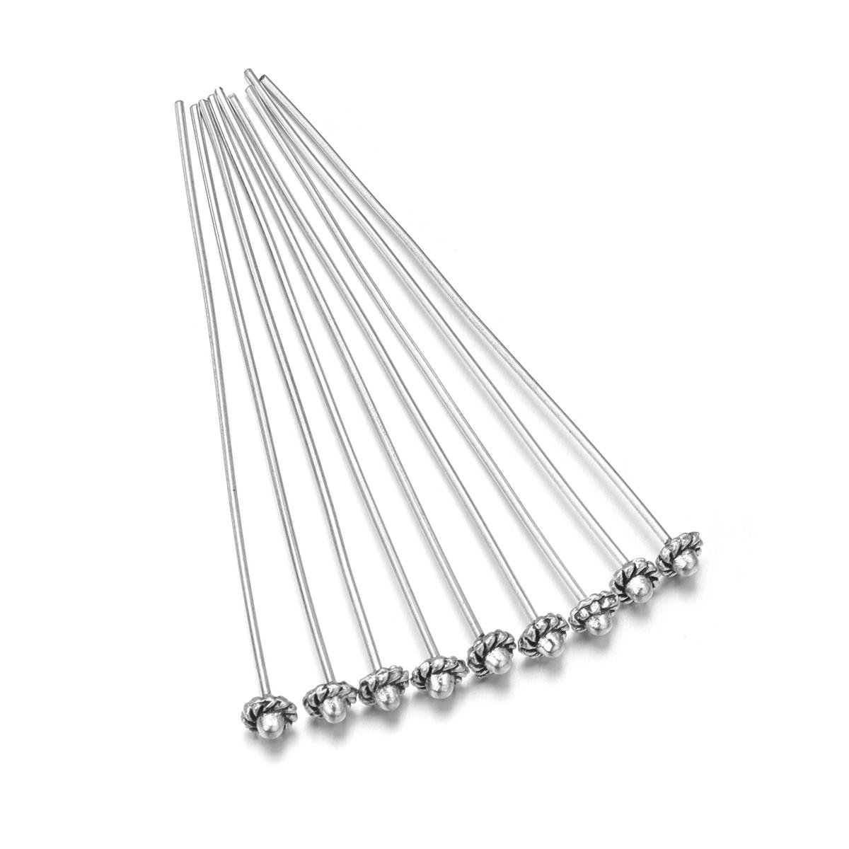 

10pcs/lot Metal Flower Head Pins Needles Ball Bead Headpins Connector For Jewelry Making Findings Accessories DIY Supplies