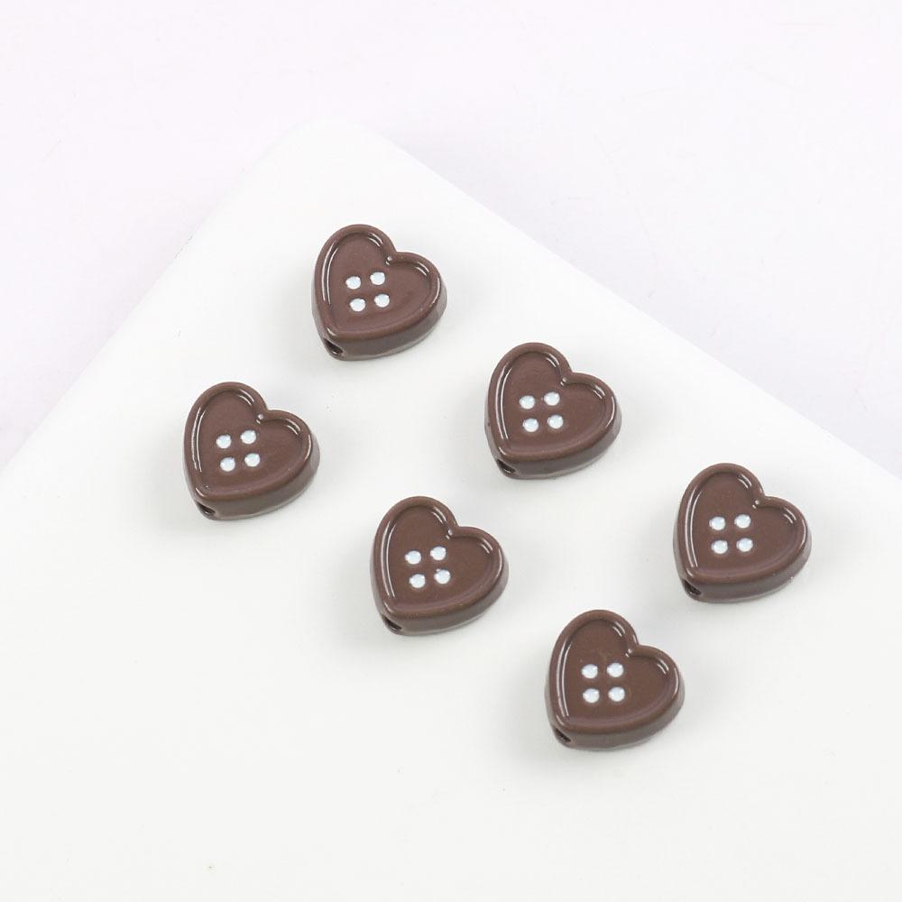 Cute Sweet Metal Love Button-Shaped Jewelry Accessories Wind Hair Accessories Mobile Phone Case Diy Necklace Material