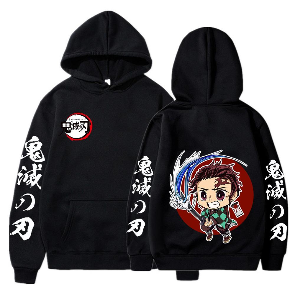 Anime Demon Slayer Kamado Tanjirou Cute Print Hooded Men Women Casual Hoodies Kimetsu No Yaiba Sweatshirt Harajuku Streetwear
