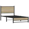 Vidaxl Metal Bed Frame, Without Mattress, Sonoma Oak, 90X200 Cm