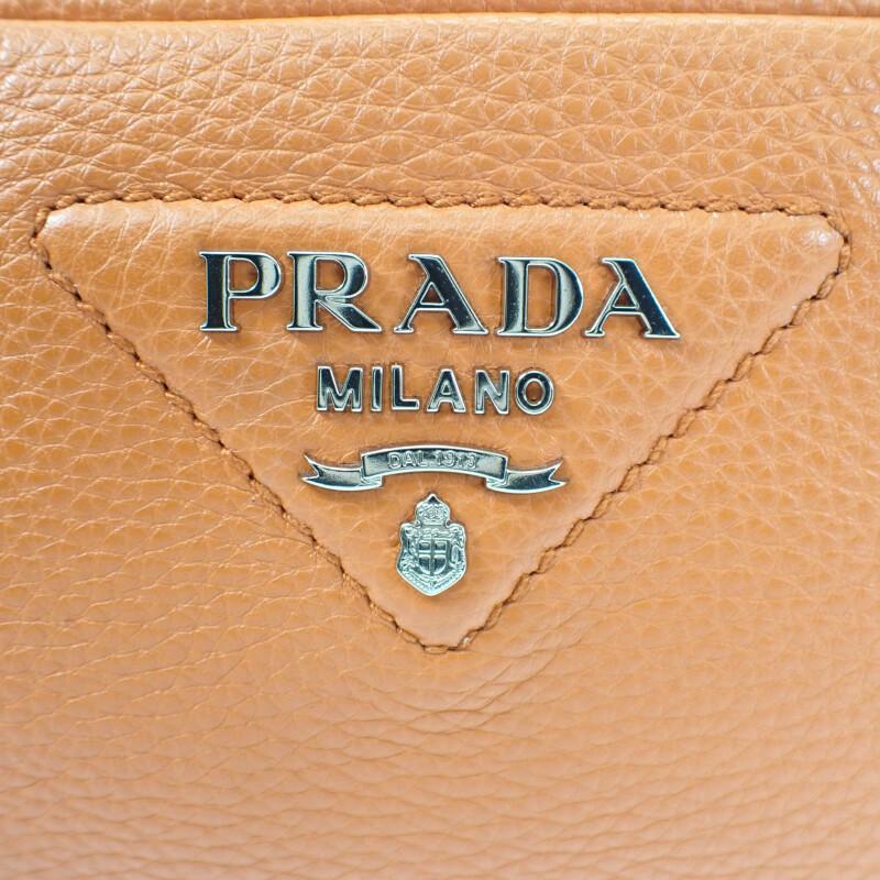 PRADA  1BH192 Shoulder Bag Orange leather Women