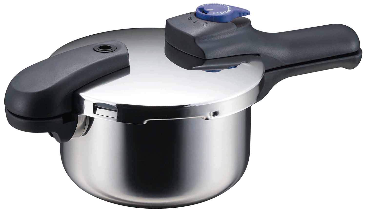 

Pearl Metal HB-2056 Stainless Steel Pressure Cooker, 3.5L, Lightweight, Switchable, One-Handed Operation, Time-Saving, IH Compatible