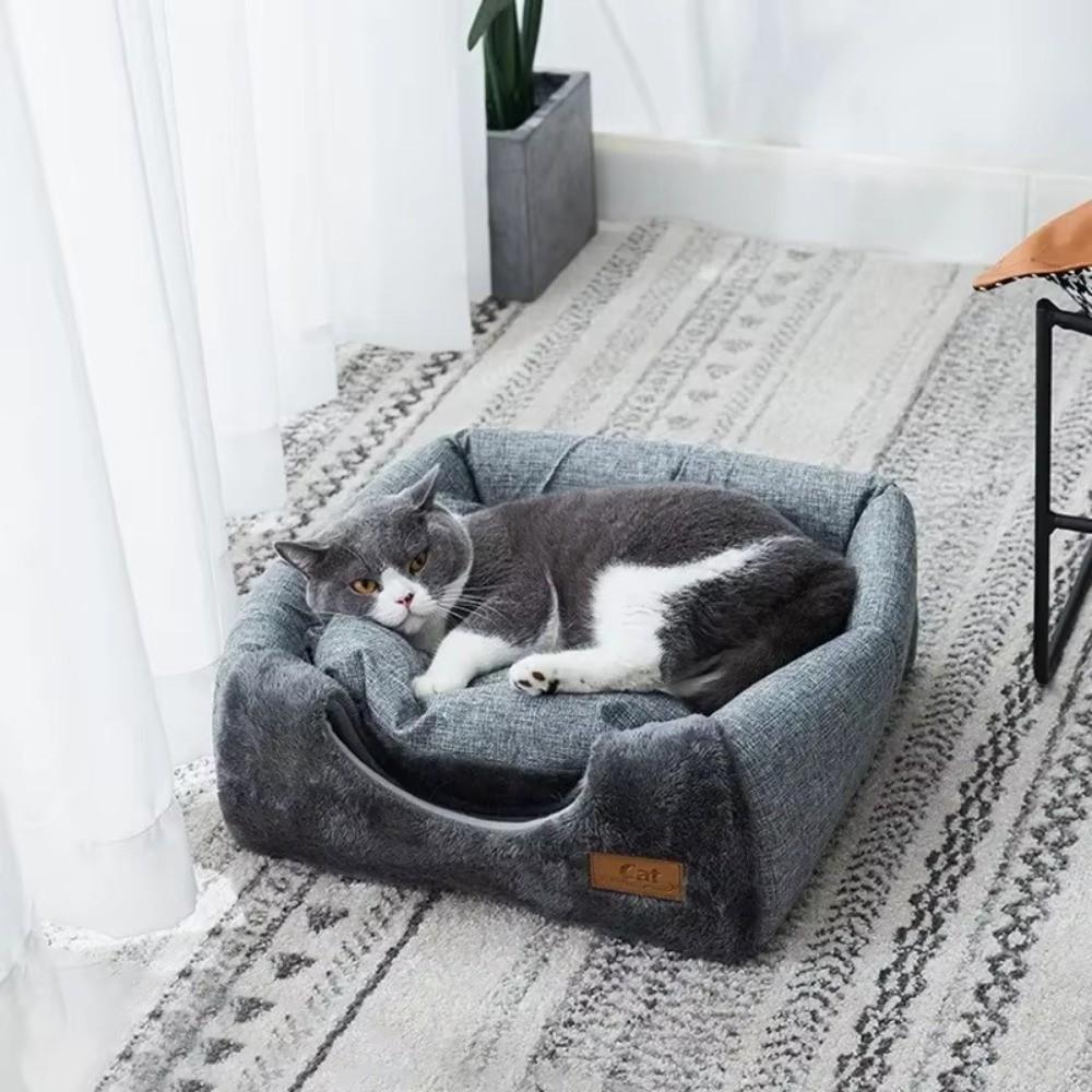 New Warm Thickened Triangle Cat Nest Closed Deep Sleep Cat House Pet Nest Pet Supplies Dog Nest Closed Cat Bed