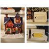 Christmas Village Houses Christmas Collectible Buildings with LED Light Christmas Decors Gingerbreads House Figurine